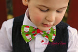 Green Santa Claus Christmas Bow Tie
