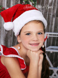 Santa Necklace & Earring Set, Girls Christmas Jewelry Set, Girls Santa Necklace, Santa Dangle Earrings