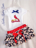 Baby Girls St. Louis Cardinals game day baseball outfit.  Baby MLB outfit for girls.