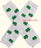 St. Patrick’s Day Shamrock leg warmers.  Baby, toddler leg warmers