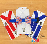 Red white and blue 4th of July bow tie