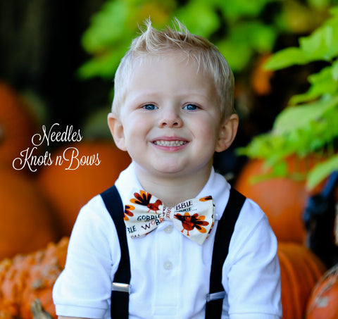 Thanksgiving Turkey Bow Tie.  Available in all sizes:  Baby - Toddler - boys - mens bow tie