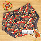 Baby toddler Turkey diaper cover.  Thanksgiving diaper cover.