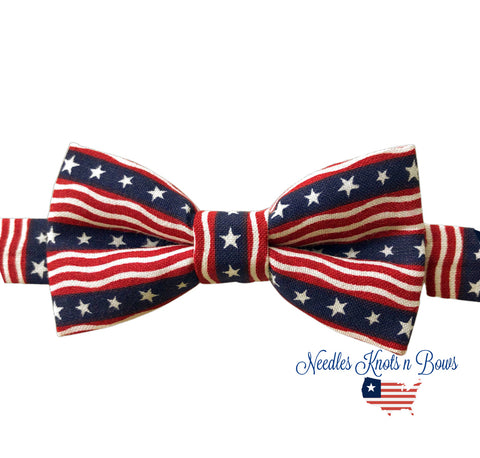 Stars & Stripes Bow Tie, 4th of July, USA Flag, Patriotic