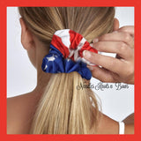 USA Flag scrunchie, stars and stripes hair tie