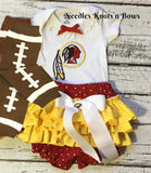 Washington Redskins game day football outfit for baby girls and toddlers