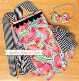 Baby Girls and Toddler Watermelon Romper.  Girls watermelon outfit
