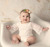 Girls White Lace Baptism Christening Outfit