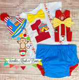Boys Circus Birthday Outfit and cake smash outfit. 