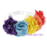 Rainbow Flower Headband, Girls Headbands, Girls Accessories, Rainbow Headband