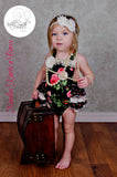 Girls Vintage Shabby Chic Rose Romper, Baby Girls Vintage Photo Shoot Outfit, Coming Home Outfit